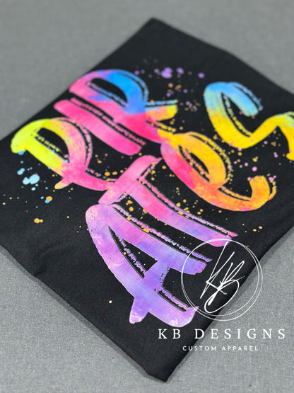 Neon Splatter Mascot Tees