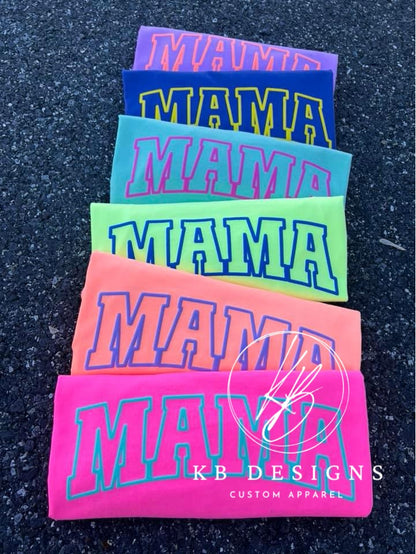 MAMA Neon Color Summer Puff Tee