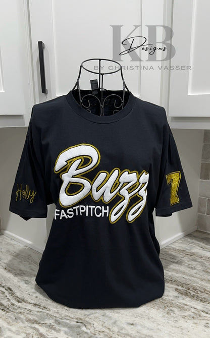 Personalized Sports Glitter & Puff Tee
