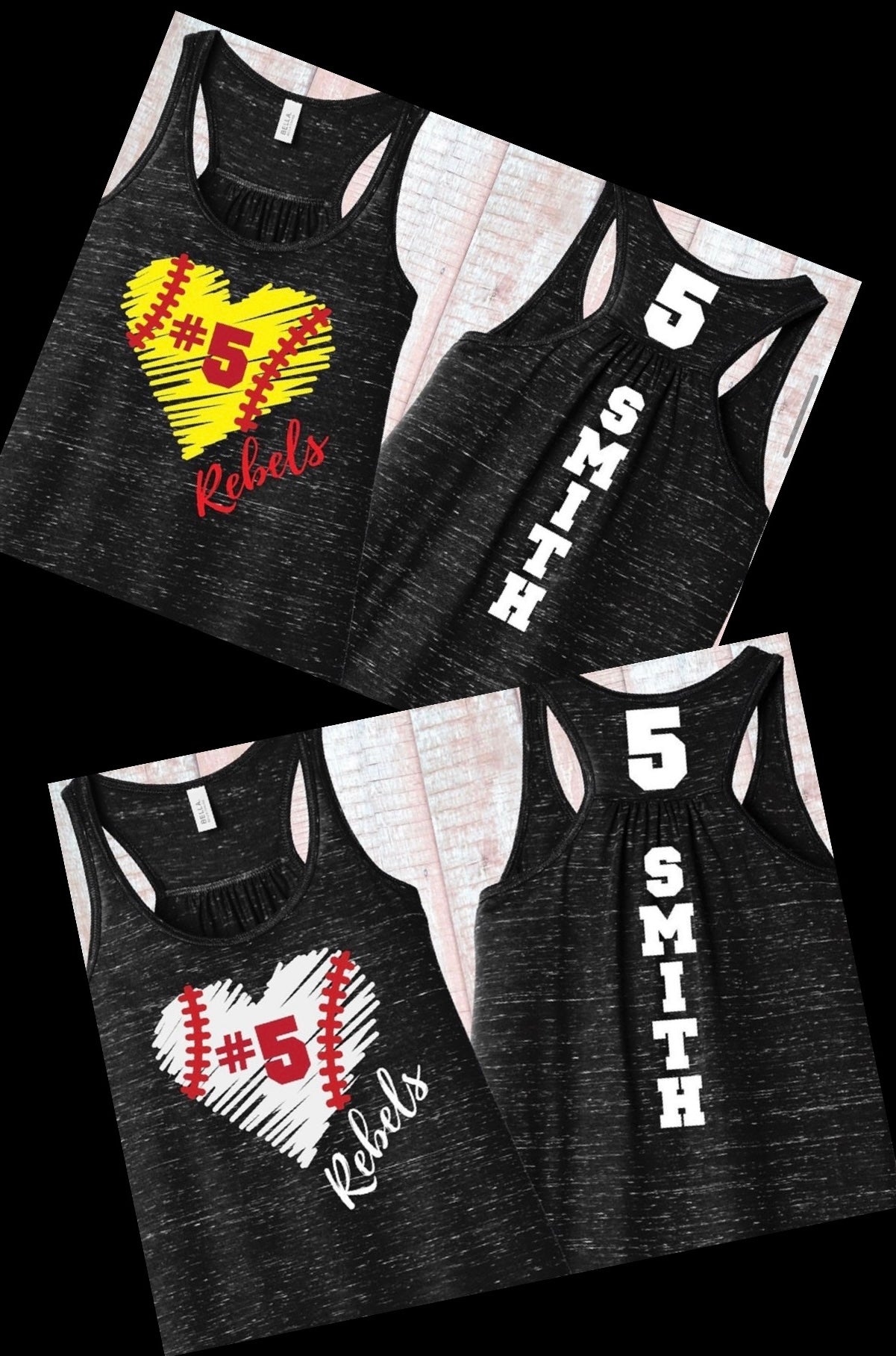 Sketched Softball/Baseball Personalized Tank