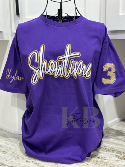Personalized Sports Glitter & Puff Tee