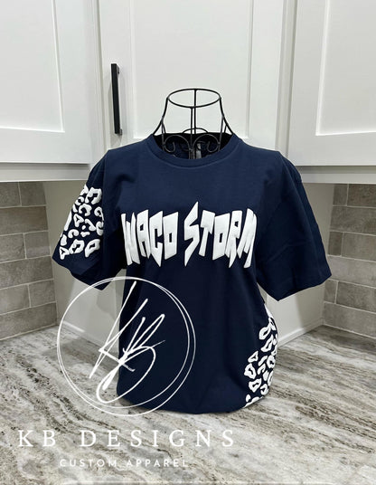 Custom Mascot Cheetah Side Sleeve Puff Tee