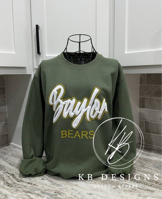 Baylor Bears W/Glitter and Puff