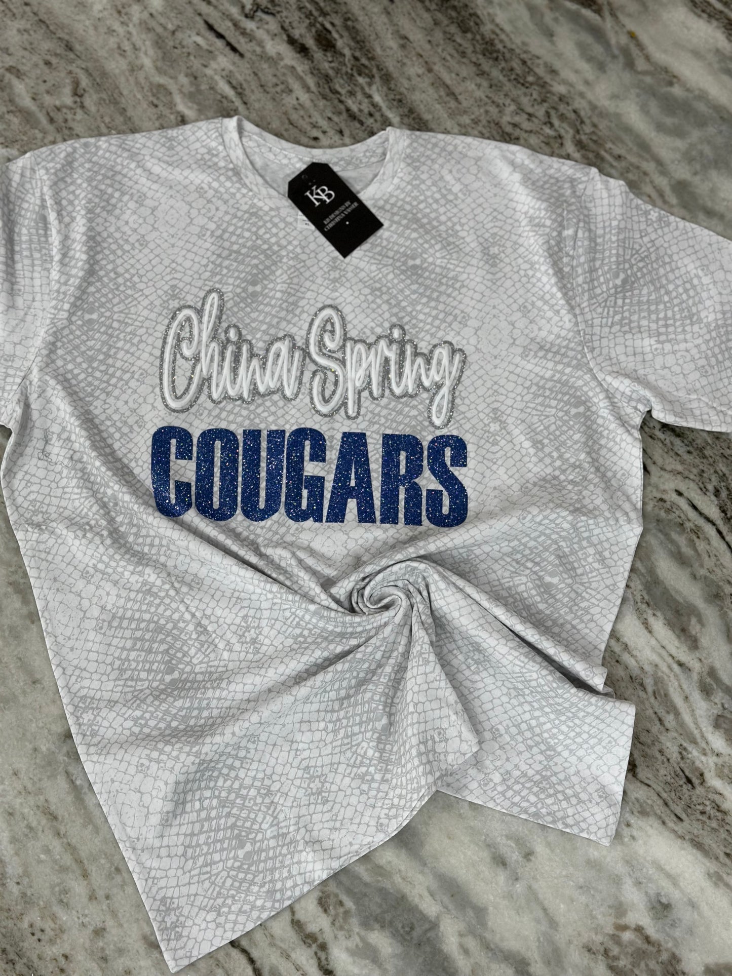 Custom Reptile Mascot glitter & puff Tee