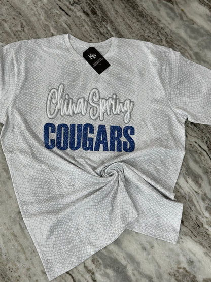 Custom Reptile Mascot glitter & puff Tee