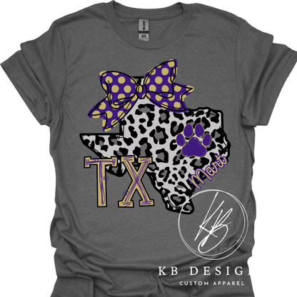 Town/Mascot Leopard TX W/Bow
