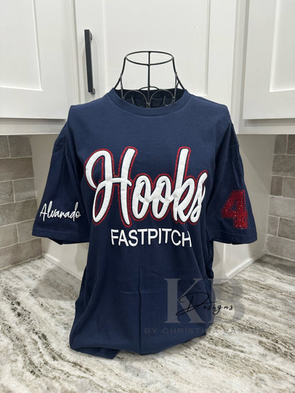 Personalized Sports Glitter & Puff Tee