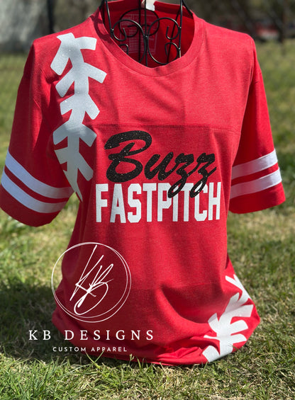 Custom Sports Glitter Side Stitch Tee