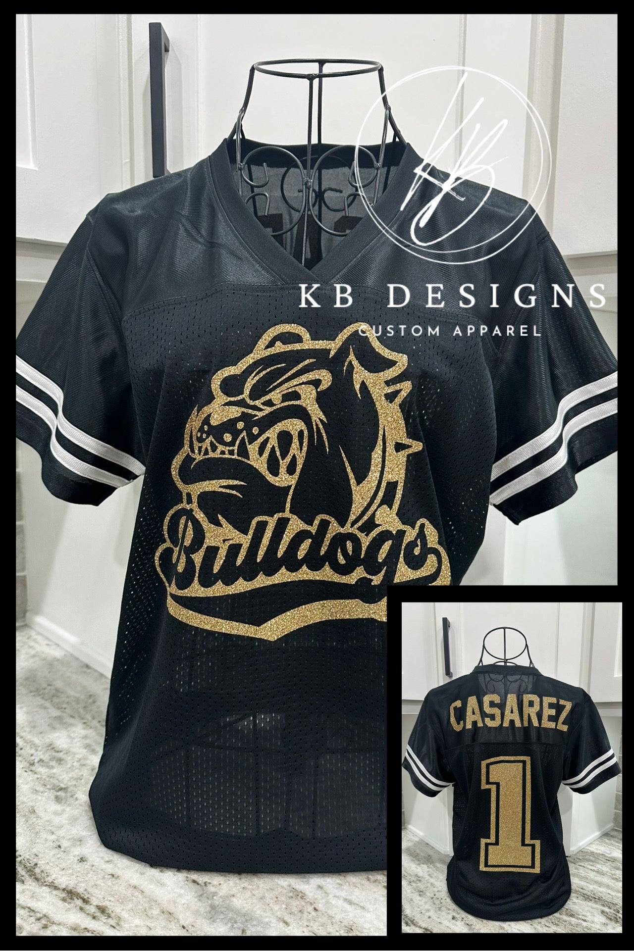 Football Jersey W/Mascot Glitter Face