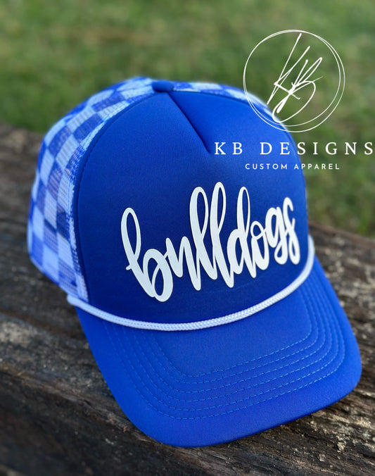 Bulldogs Checkered Trucker Hat