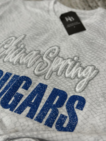 Custom Reptile Mascot glitter & puff Tee