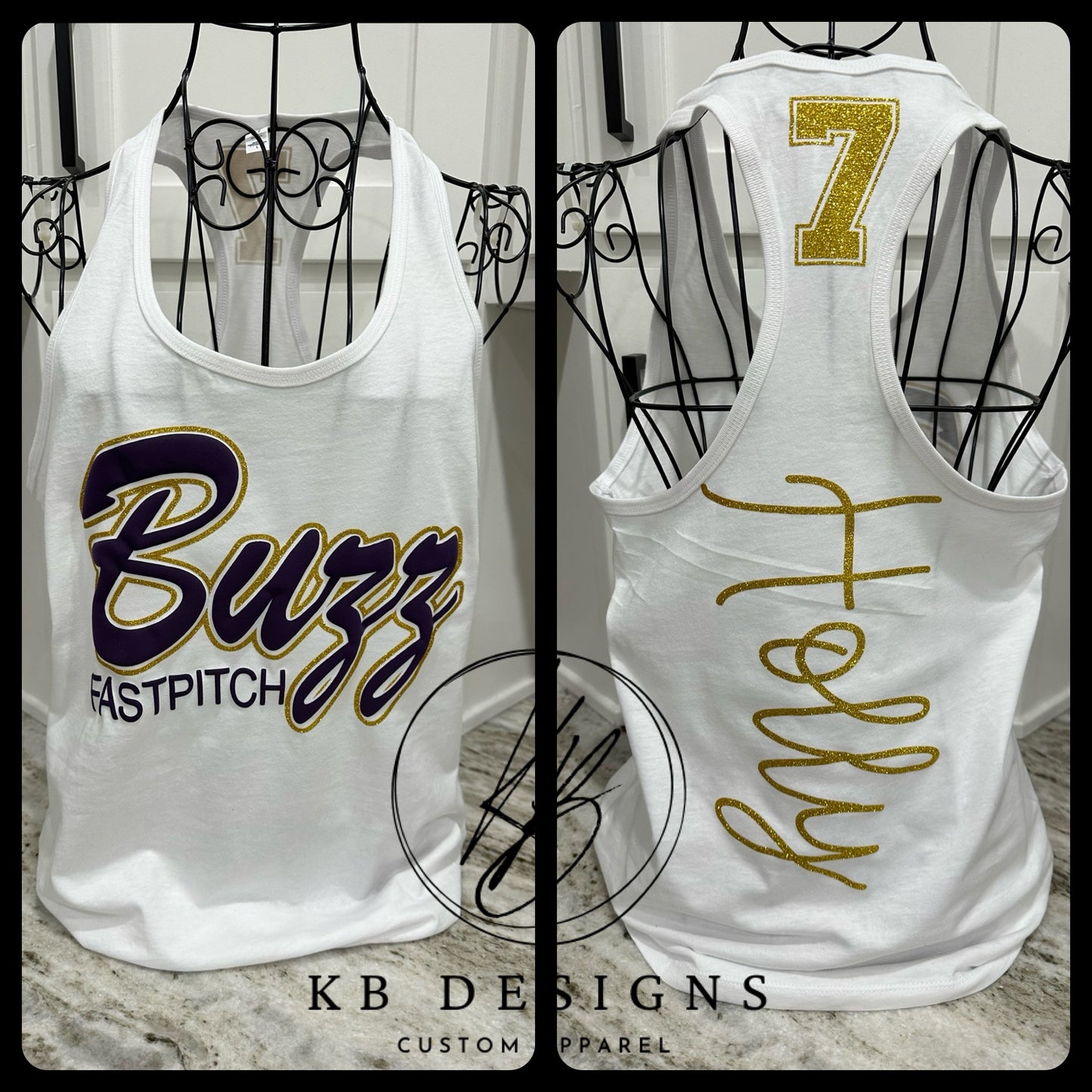 Sports Glitter & Puff Tank Top