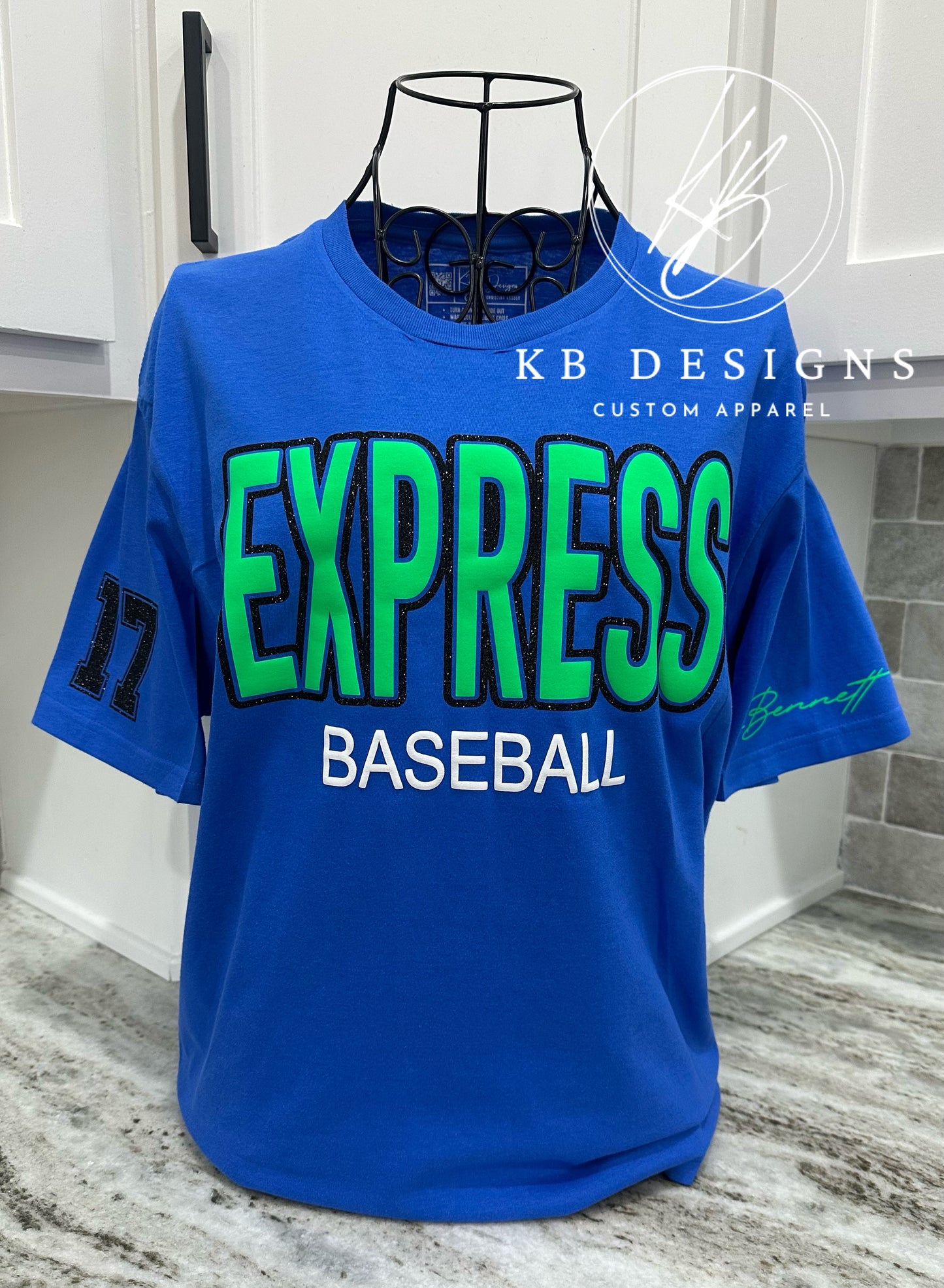 Personalized Sports Glitter & Puff Tee