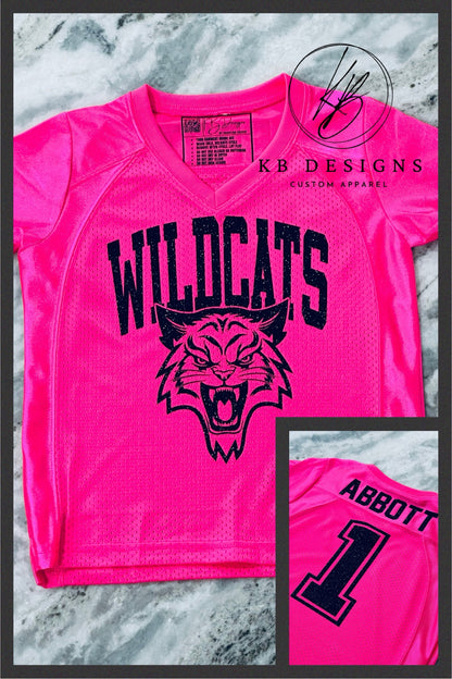 Custom YOUTH Mascot Pinkout Glitter Jersey