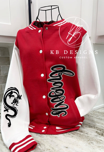 Panthers Varsity Letterman Glitter Jacket