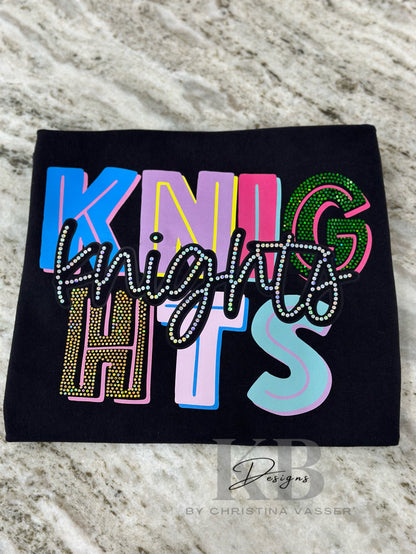 Double Stacked Mascot DTF & Spangle Tee