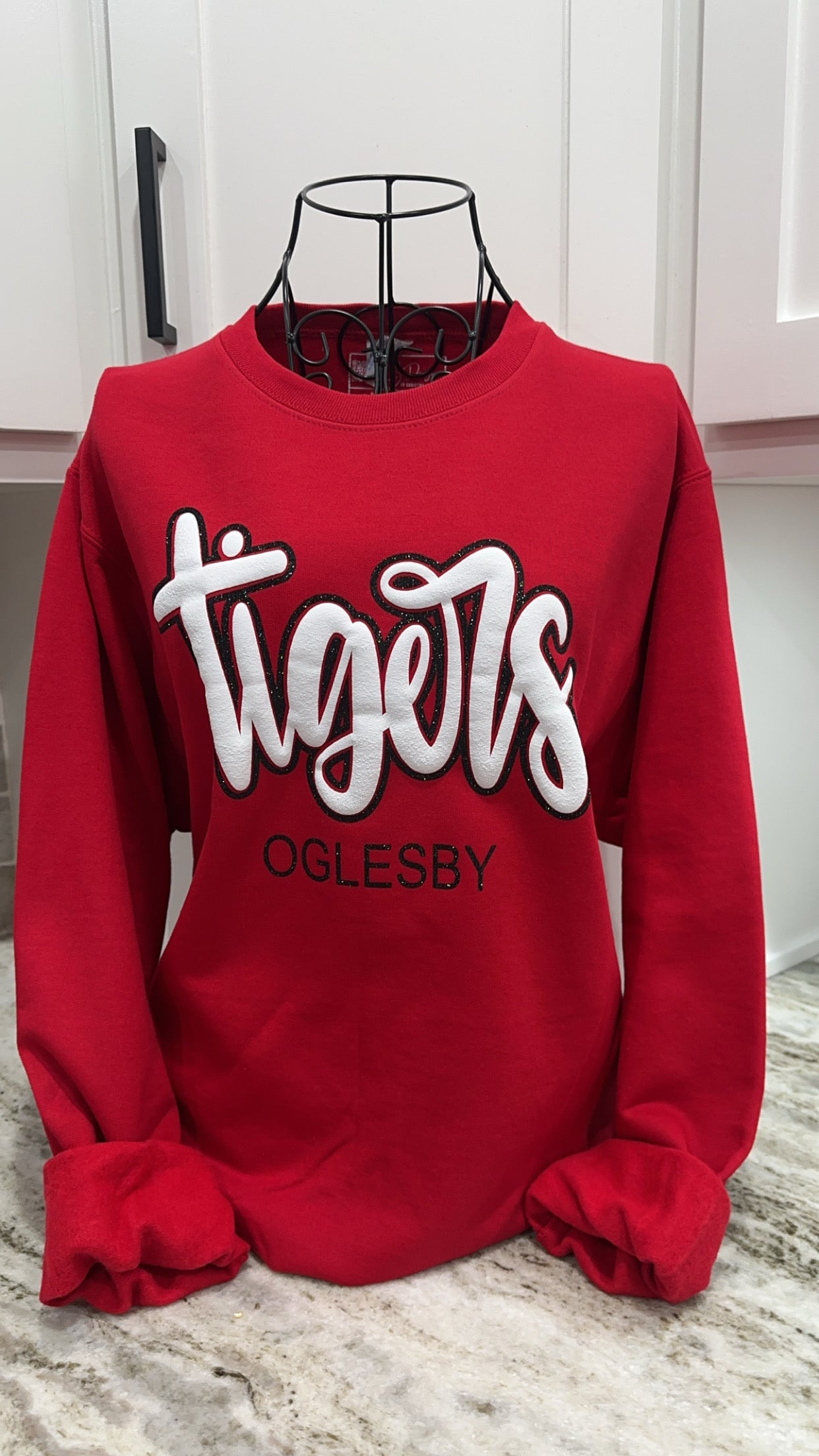 Custom Cursive Mascot Glitter & Puff Apparel