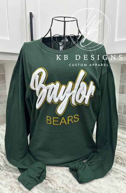 Baylor Bears Glitter & Puff