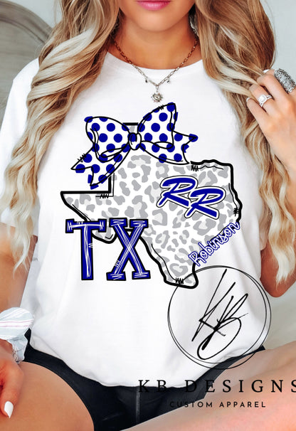 Town/Mascot Leopard TX W/Bow