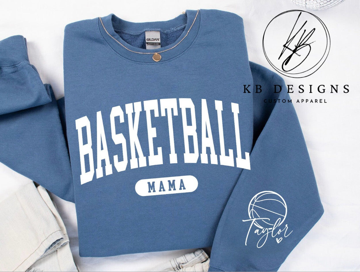 Basketball MaMa W/ Name on Sleeve