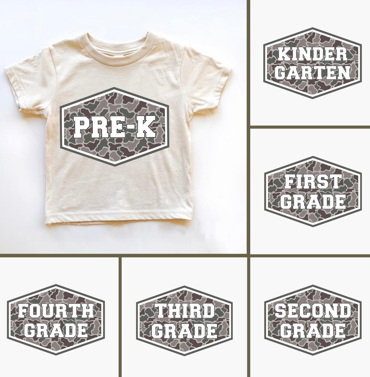 Old Camo School Grade Tee