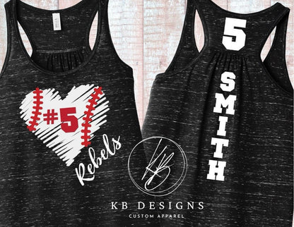 Sketched Softball/Baseball Personalized Tank