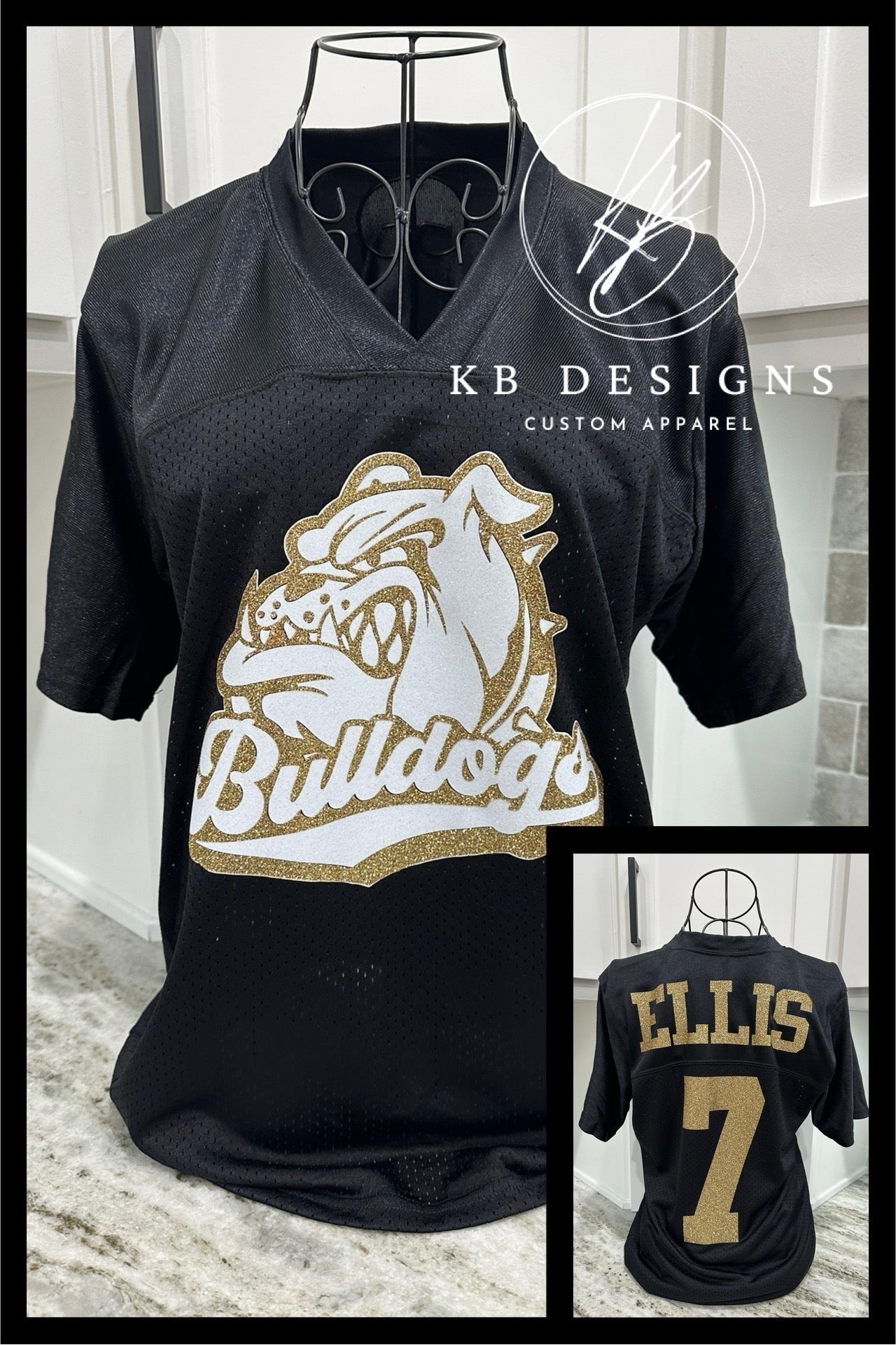 Football Jersey W/Mascot Glitter Face