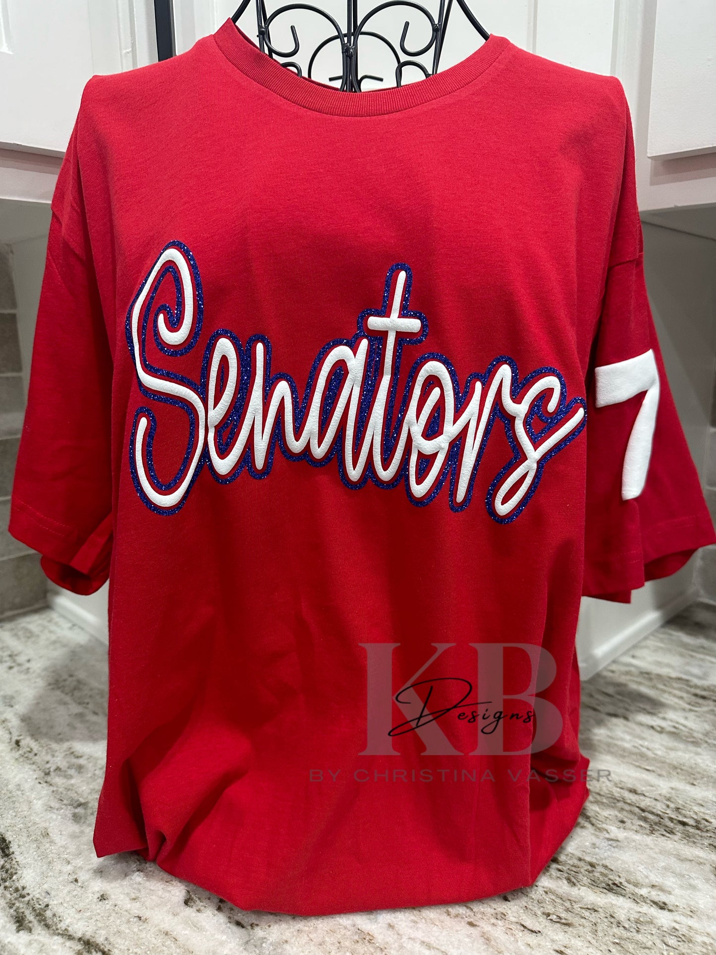 Personalized Sports Glitter & Puff Tee
