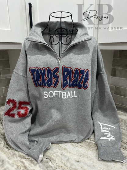 Custom Sports Quarter Zip Pull Over