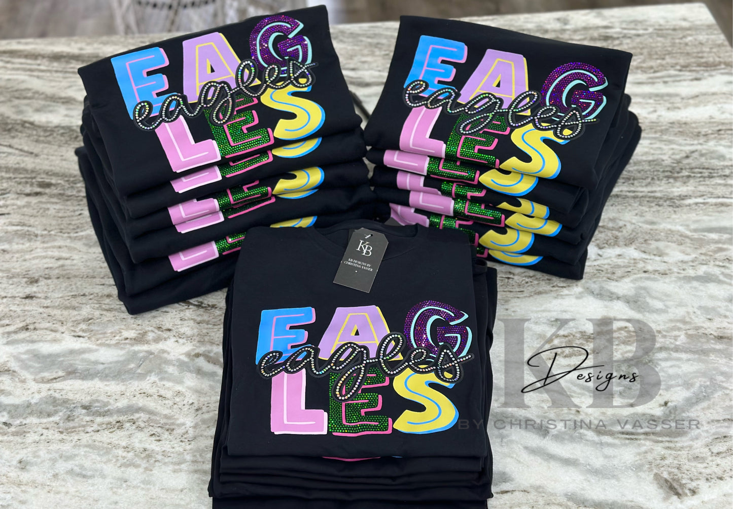Double Stacked Mascot DTF & Spangle Tee