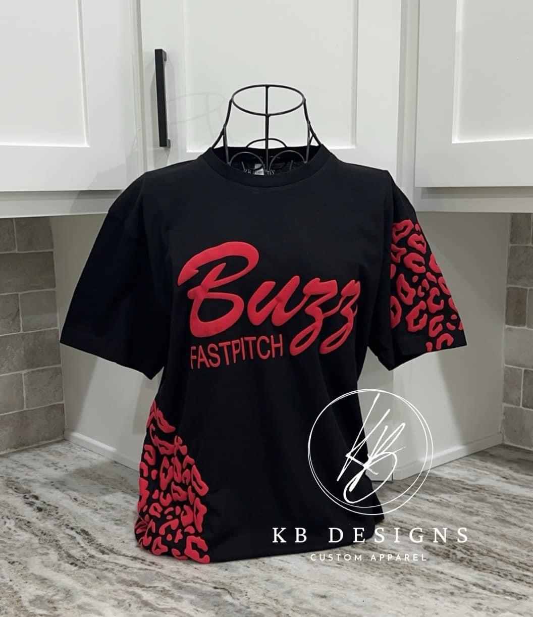 Custom leopard print puff Tee