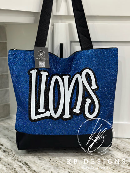Custom Glitter Canvas Tote Bag