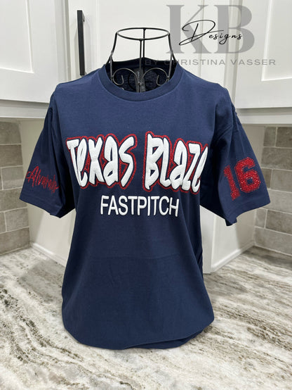 Personalized Sports Glitter & Puff Tee