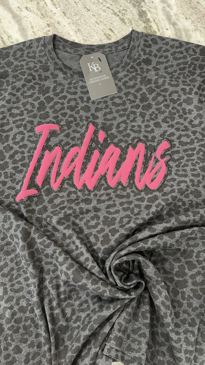 Custom Word Glitter & Puff Leopard Tee