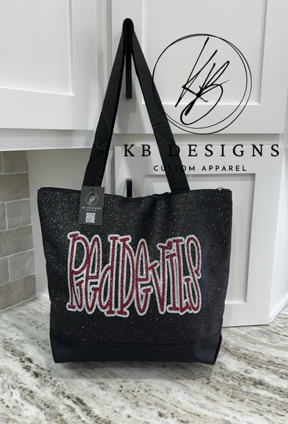 Custom Glitter Canvas Tote Bag