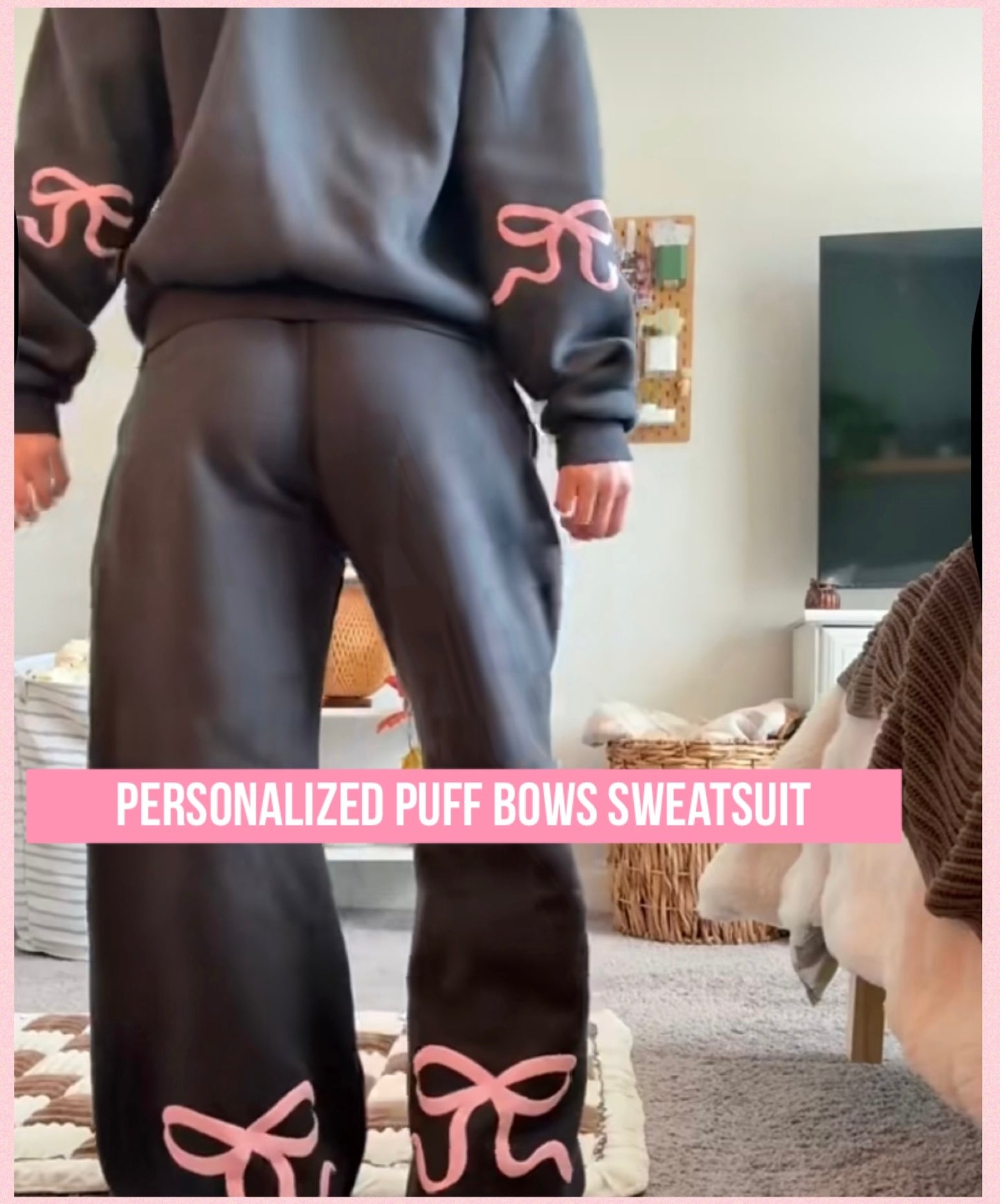 Softball Mom W/Puff Bows jogger Set