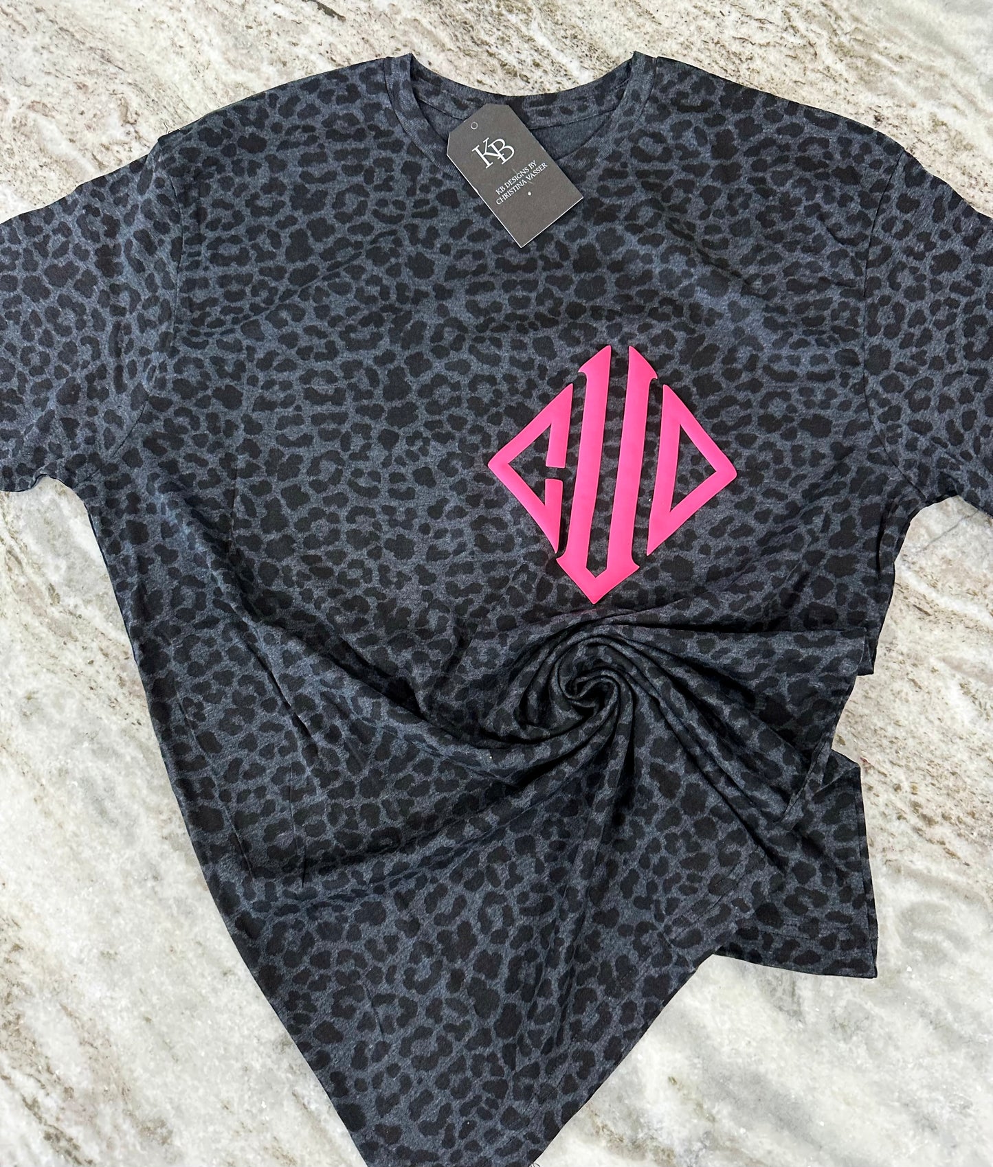 Leopard Monogram puff Tee