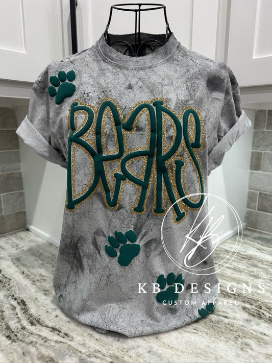 Custom Doodle Mascot Glitter & Puff Tee