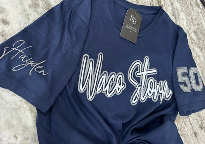 Personalized Sports Glitter & Puff Tee