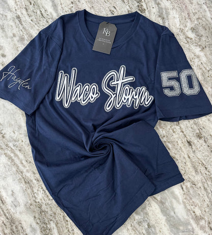 Personalized Sports Glitter & Puff Tee