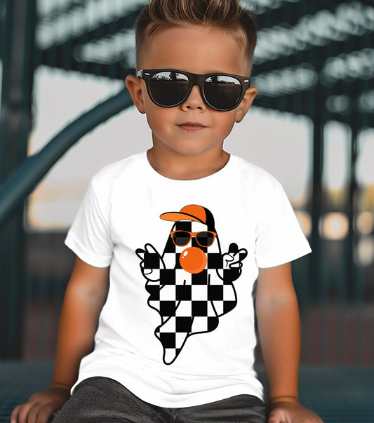 Orange Checkered Bubblegum Ghost