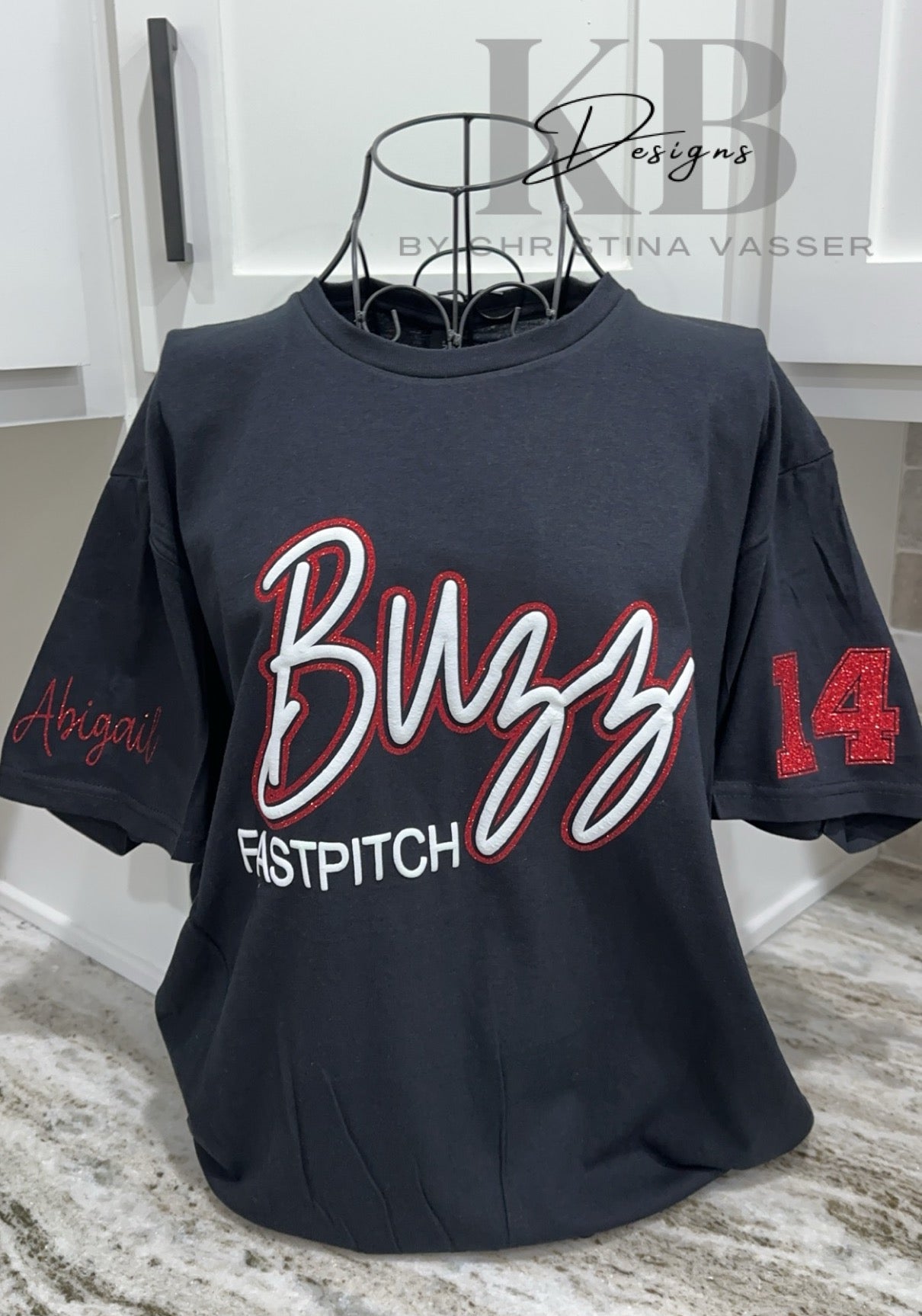 Personalized Sports Glitter & Puff Tee