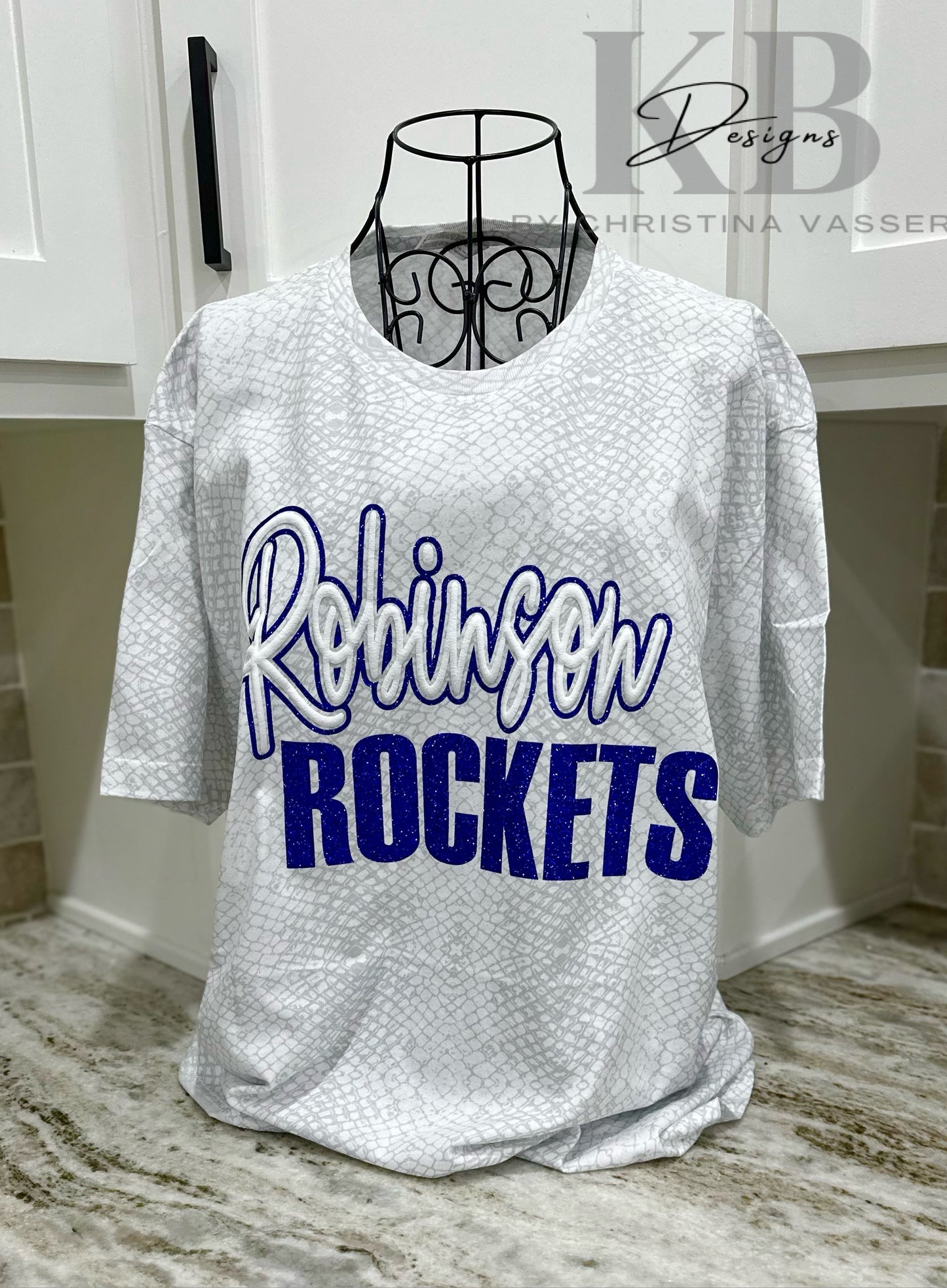 Custom Reptile Mascot glitter & puff Tee