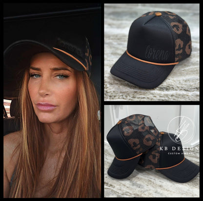 Leopard Trucker Hat Customized