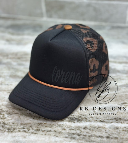 Leopard Trucker Hat Customized