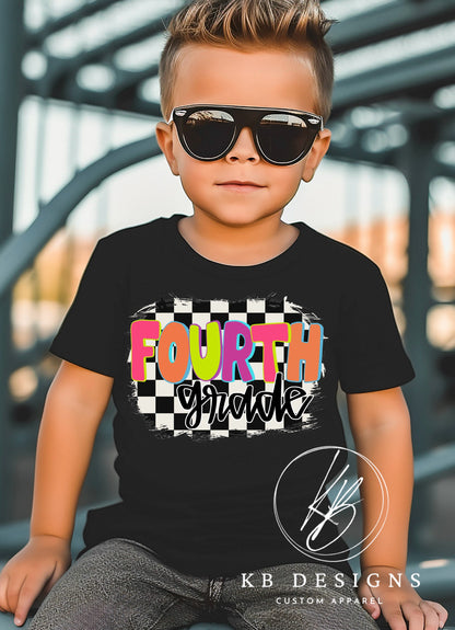 Neon Checkered Grade Tee