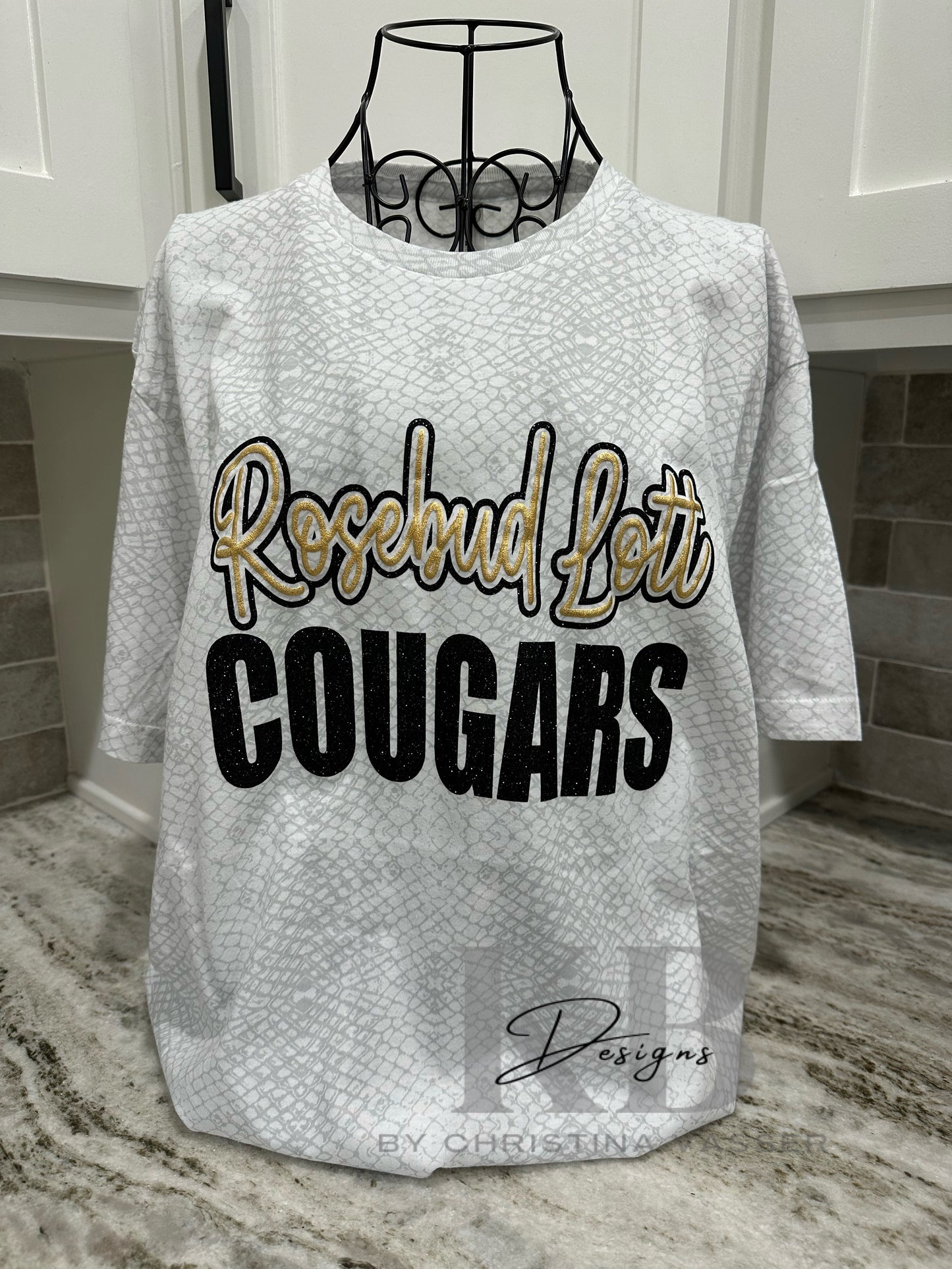 Custom Reptile Mascot glitter & puff Tee