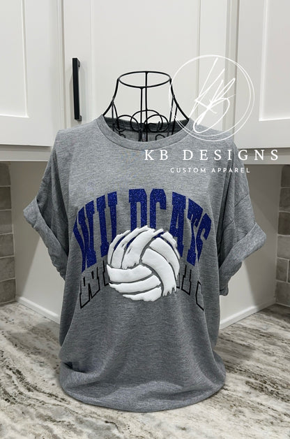Stacked Mascot Volleyball Tee