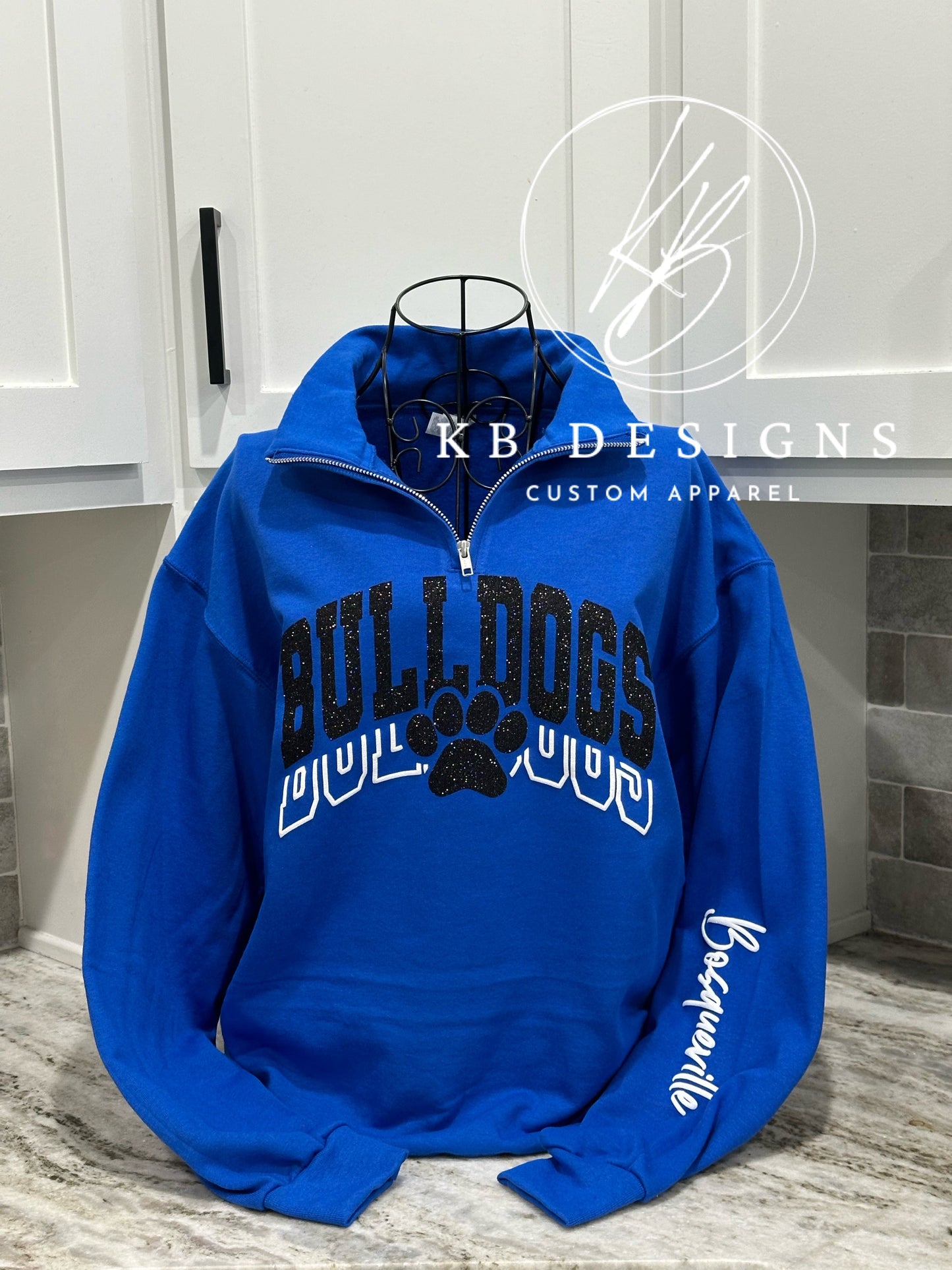 Bulldogs Stacked Glitter and Puff Apparel