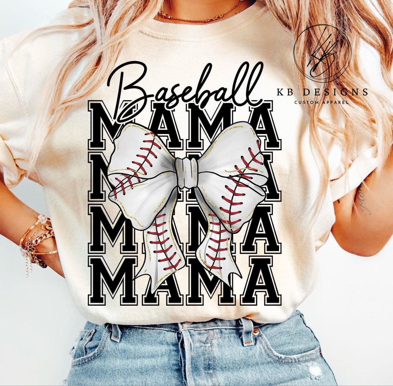 Baseball MAMA Bow
